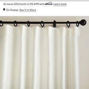 Pottery Barn Dupioni Silk Rod Pocket Ivory Curtain